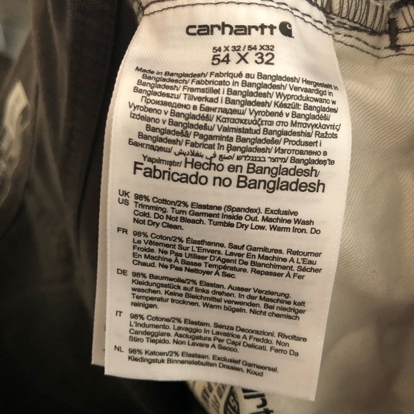 Carhartt Gray Canvas Relaxed Fit Pants 52 x 32 - Picture 9 of 9